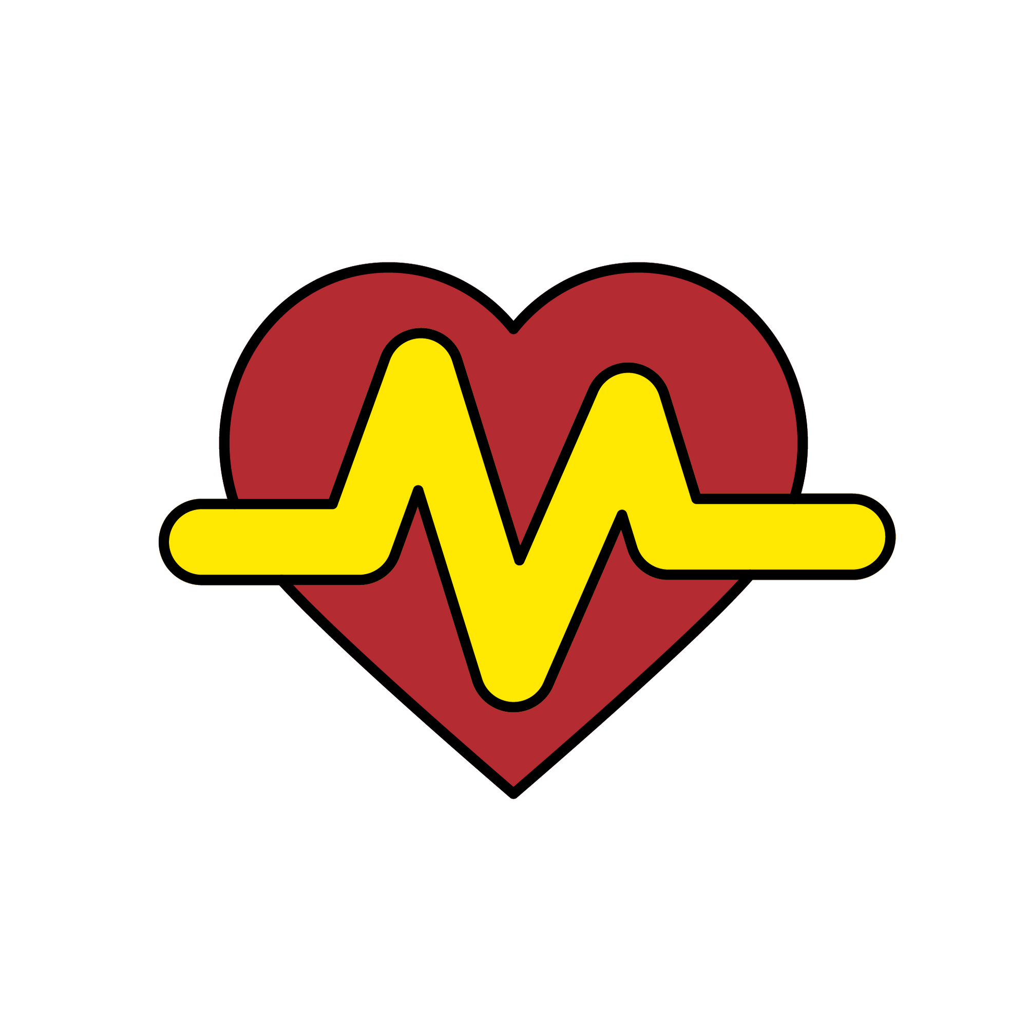 A heart with an EKG beat on it